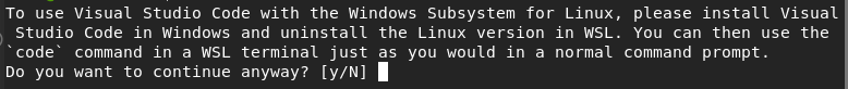 Ubuntu VS Code message